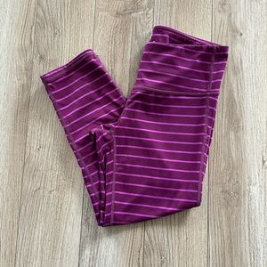 Athleta Purple Striped Crop Leggings Size XS